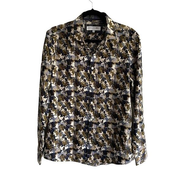 JOHN LENNON Men’s Cotton Button Front Shirt Print S - Picture 1 of 7